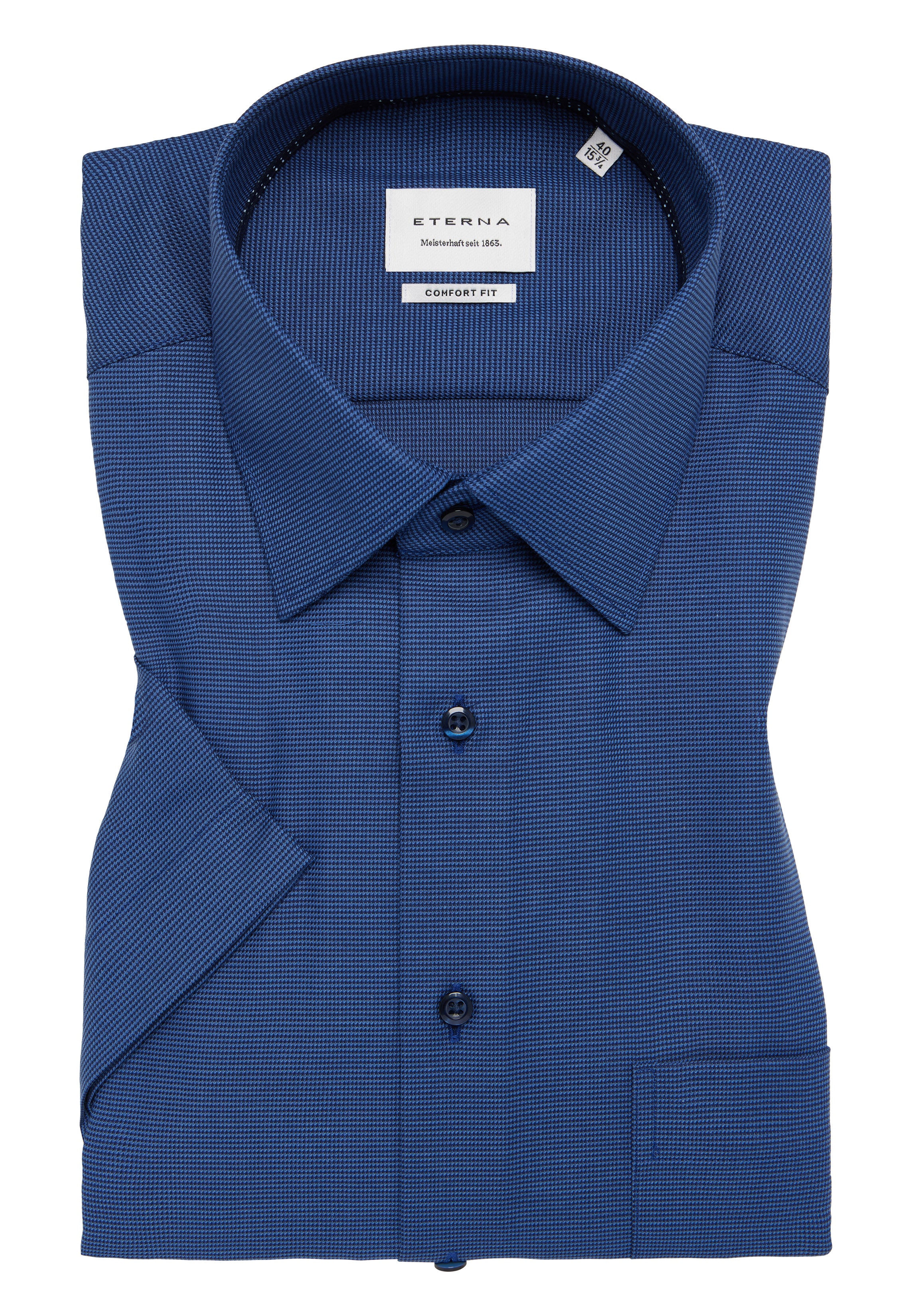 ETERNA COMFORT FIT Kurzarm Hemd - Deep Atlantic Blue - 1181-18-K181