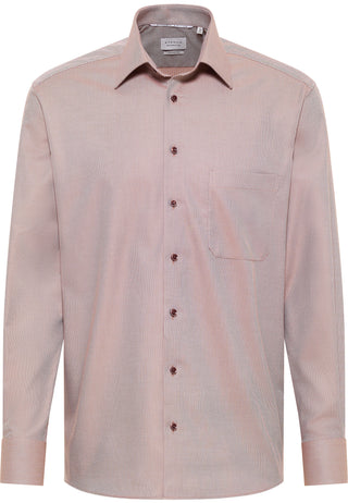 ETERNA COMFORT FIT Natural Stretch Langarm Hemd - Rose Dobby Beige - 2132-25-E181