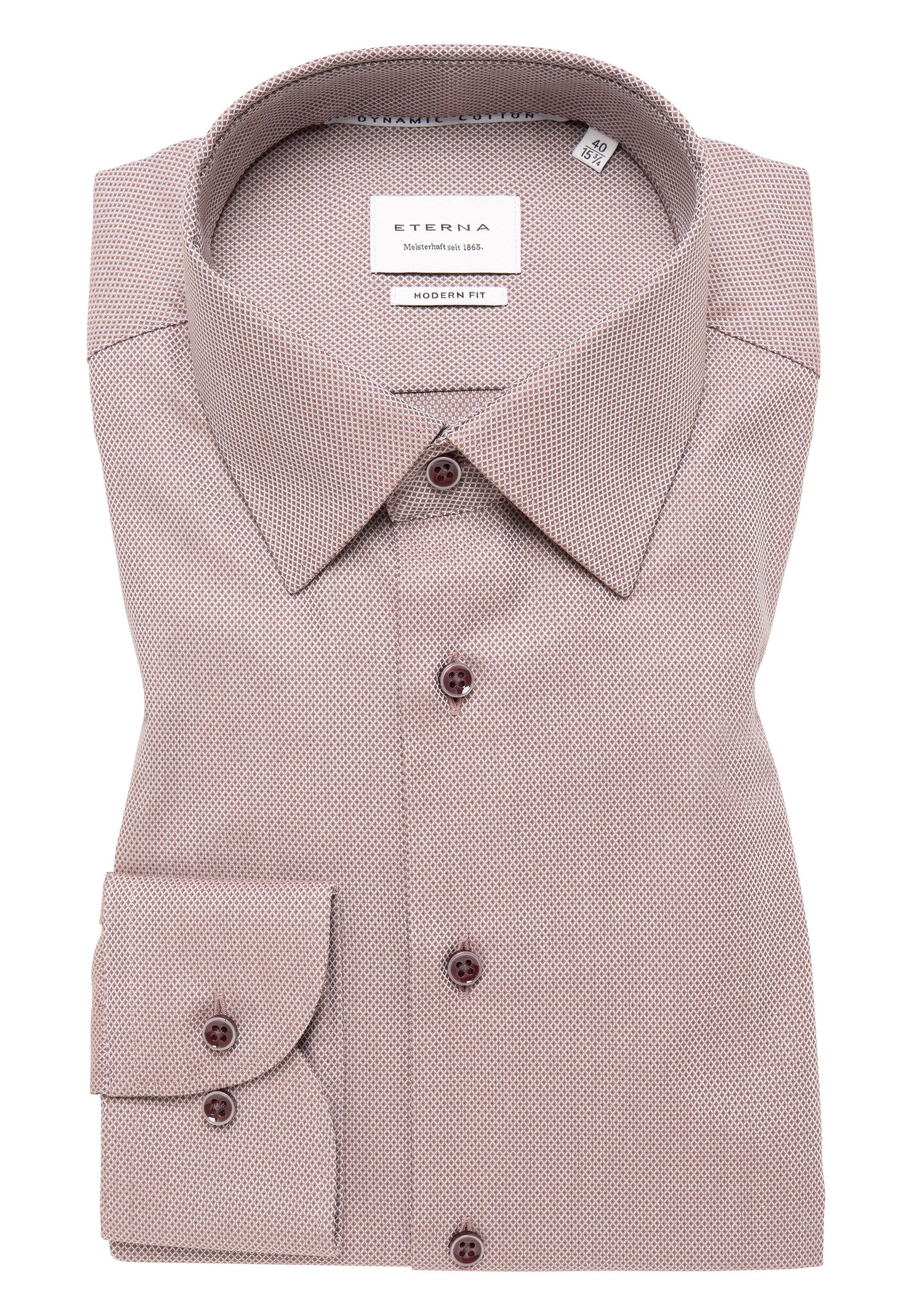 ETERNA MODERN FIT Langarm Hemd - Desert Rose Check - 2132-25-X171