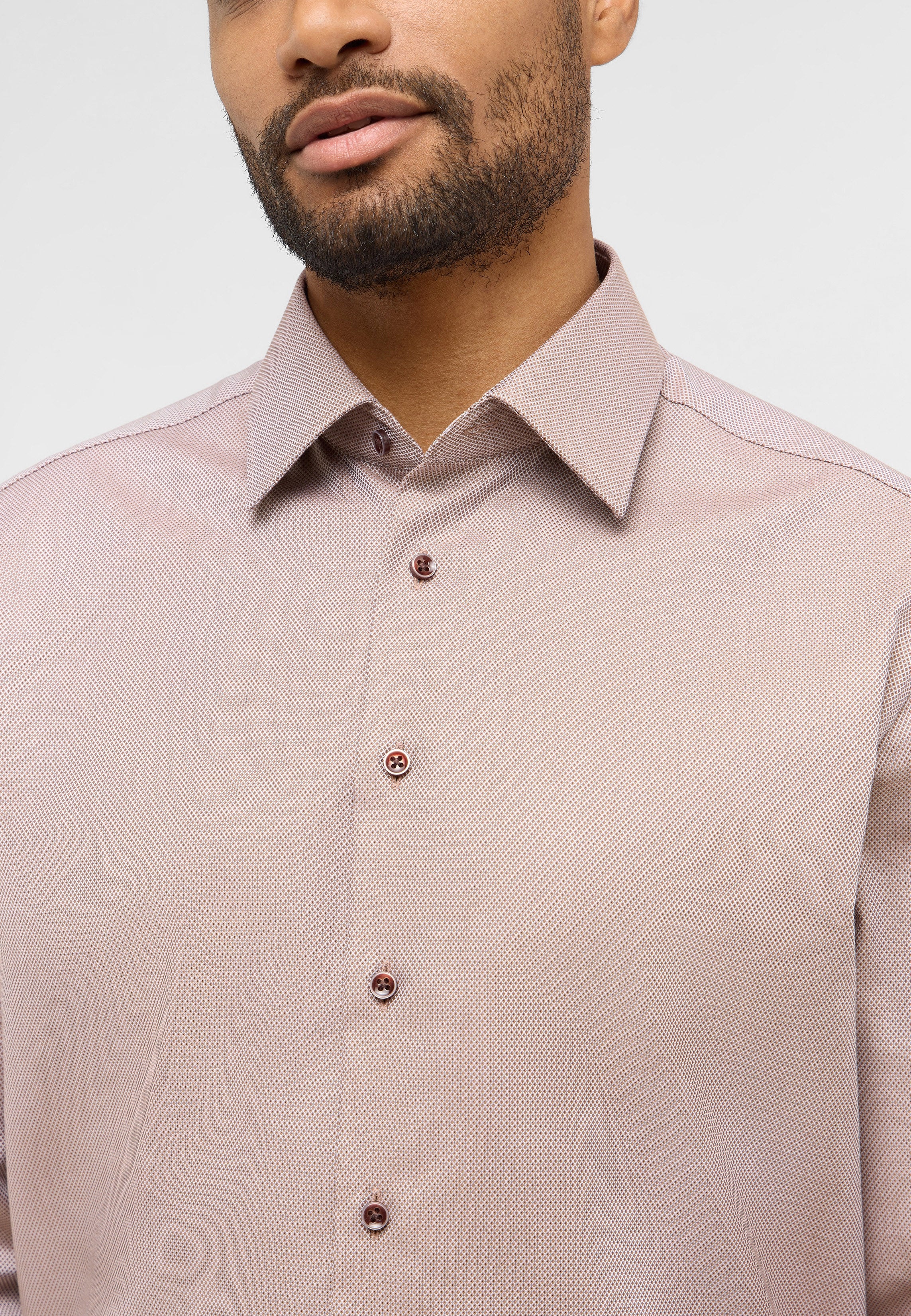 ETERNA MODERN FIT Langarm Hemd - Desert Rose Check - 2132-25-X171 von Eterna