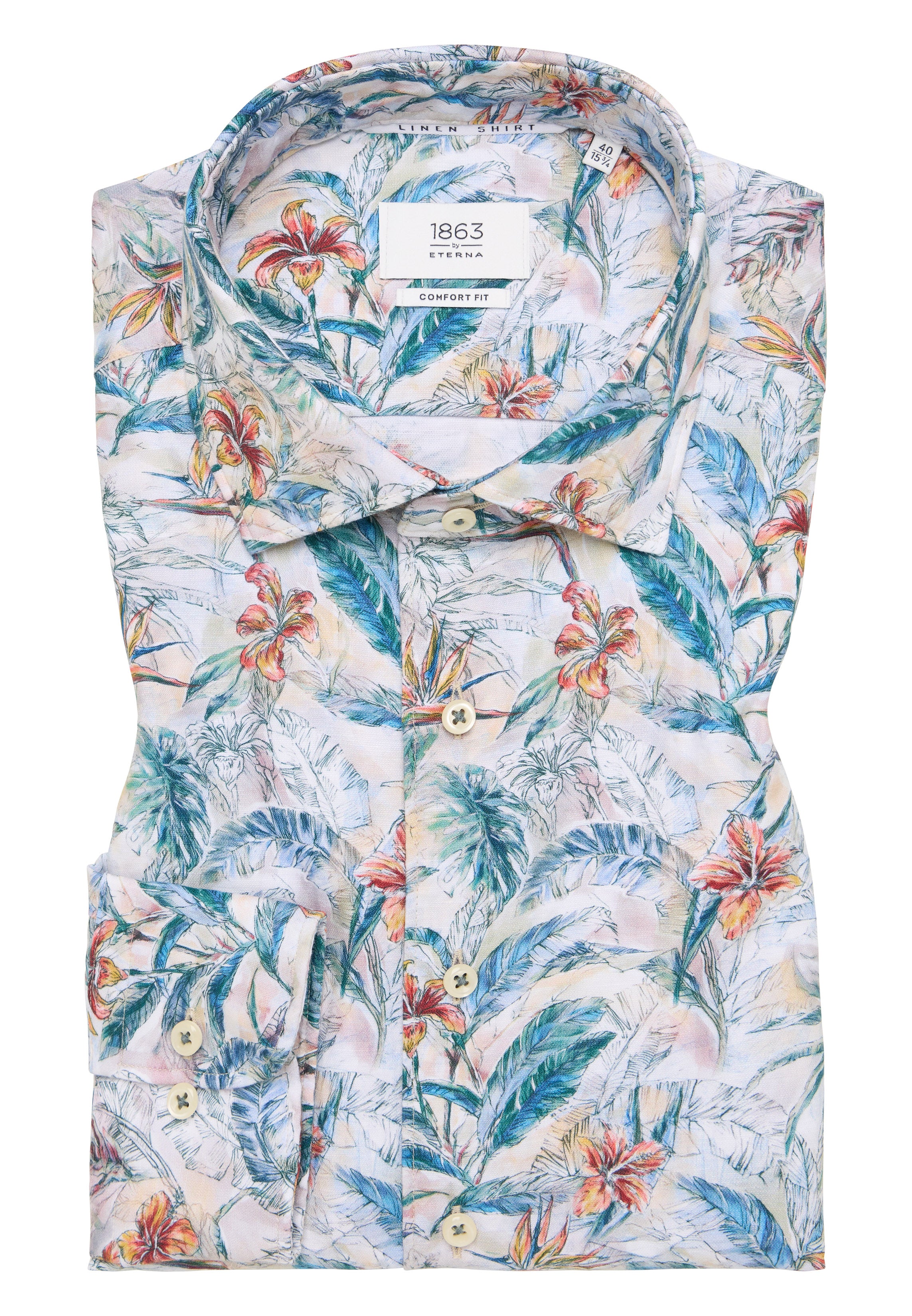 ETERNA 1863 Comfort Fit Hemd - Tropical Mist Linen - 2603-24-ES69 von Eterna