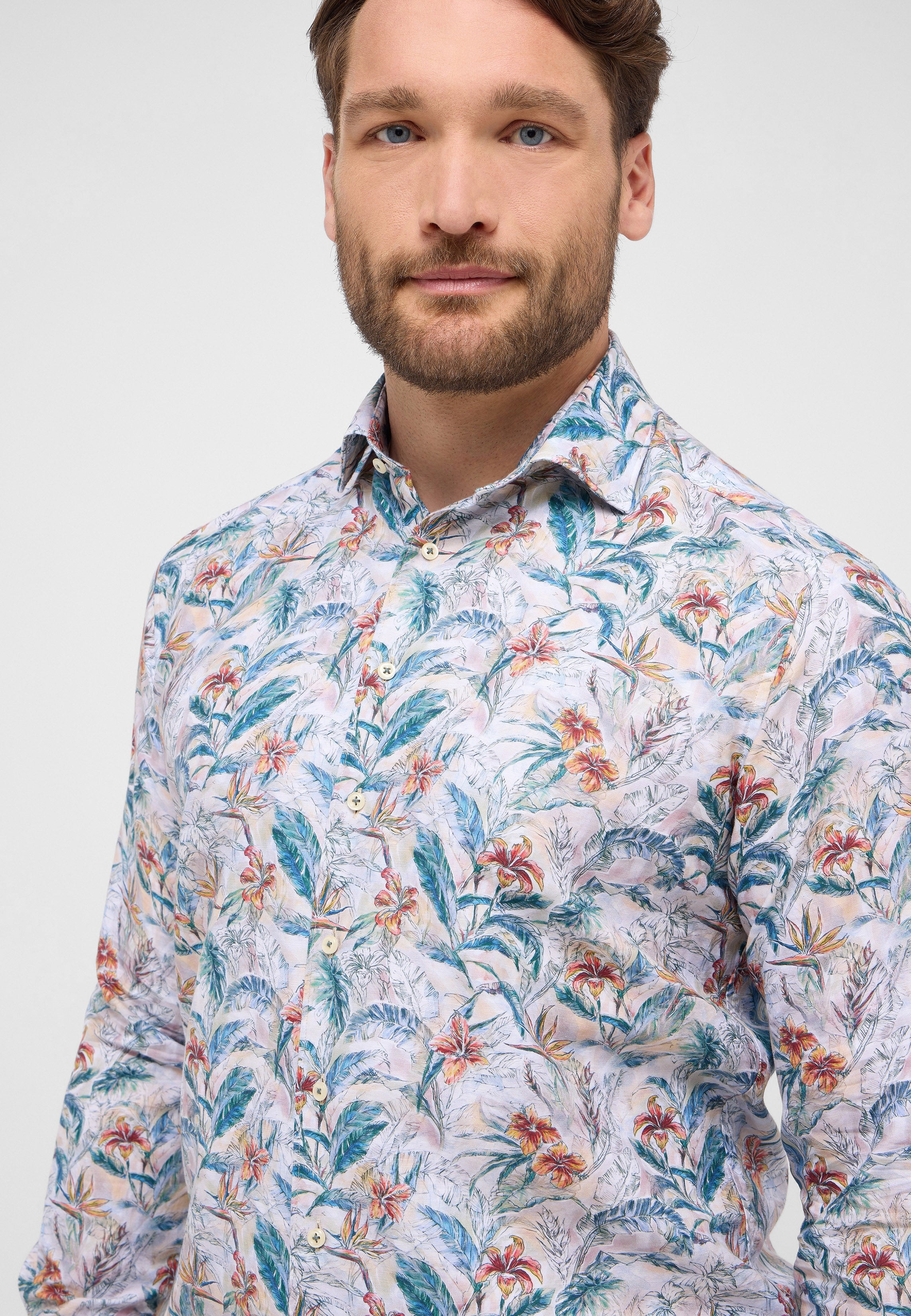 ETERNA 1863 Comfort Fit Hemd - Tropical Mist Linen - 2603-24-ES69 von Eterna