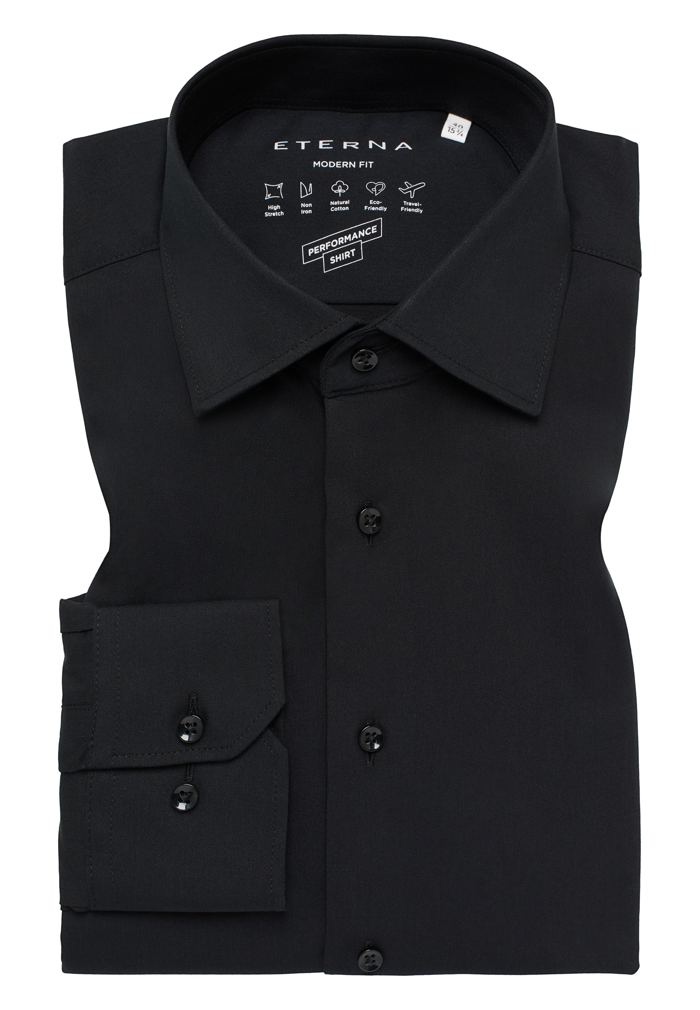 ETERNA MODERN FIT Performance Shirt Langarm Hemd - Midnight Obsidian - 4194-39-X18K