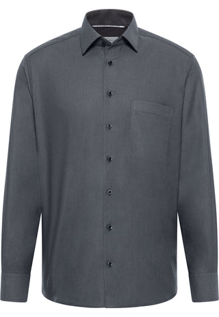 ETERNA COMFORT FIT Natural Stretch Langarm Hemd - Blue Dusk Dobby - 2132-39-E181
