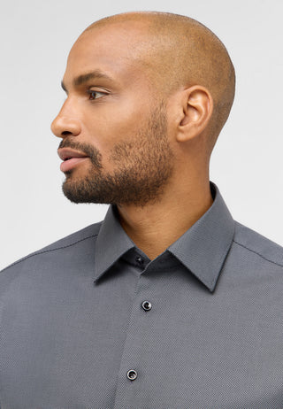ETERNA MODERN FIT Langarm Hemd - Charcoal Dobby Wave - 2132-39-X171