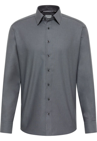 ETERNA MODERN FIT Langarm Hemd - Charcoal Dobby Wave - 2132-39-X171