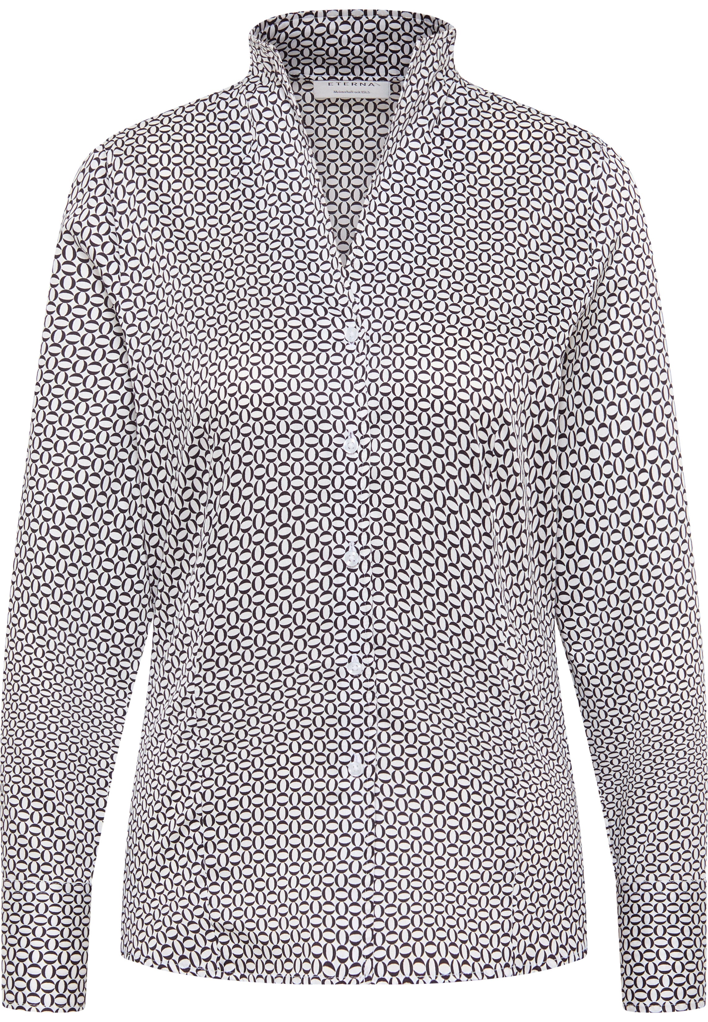 ETERNA REGULAR FIT Bluse - Ivory Noir Geometric - 7491-39-D266