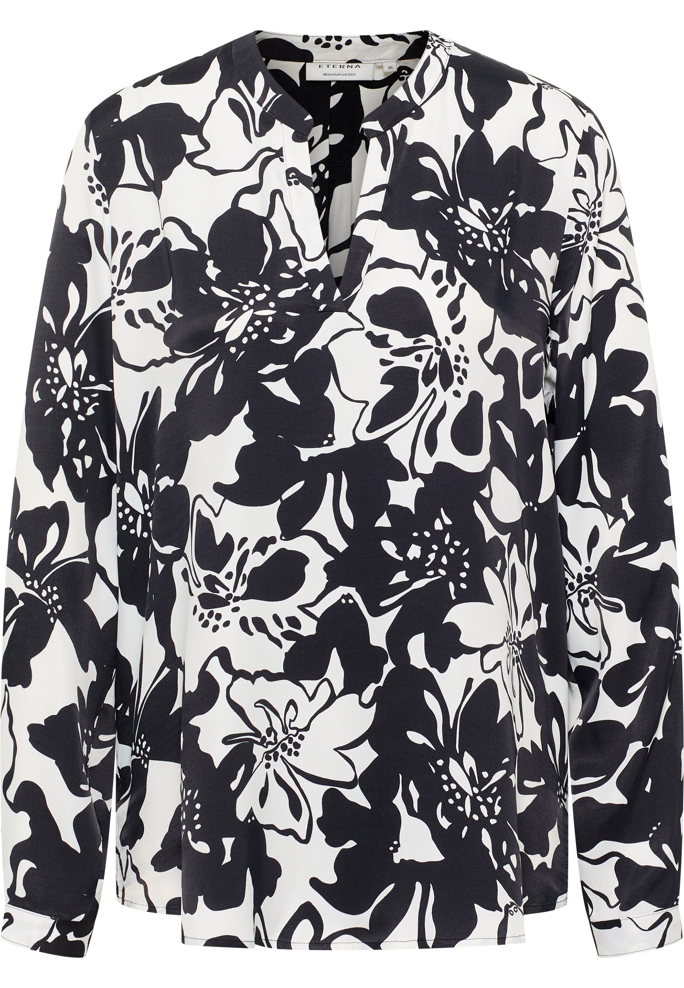 ETERNA LOOSE FIT Bluse - Ink Blossom Bianco - 7174-39-D931