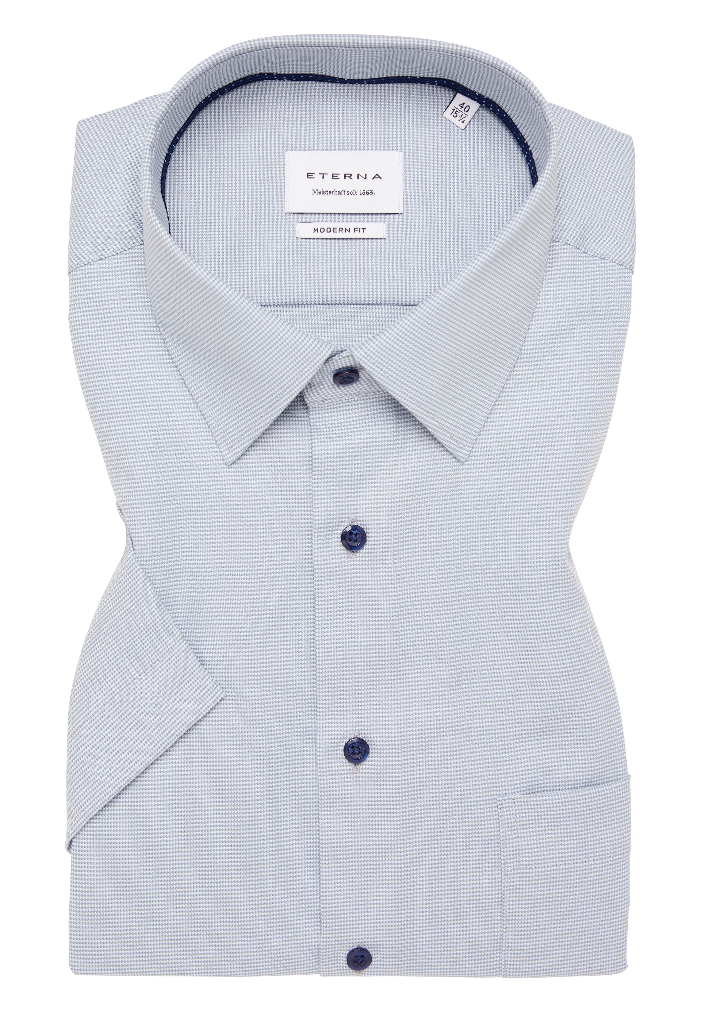 ETERNA MODERN FIT Kurzarm Hemd - Misty Harbor Blue - 1181-42-C181 von Eterna