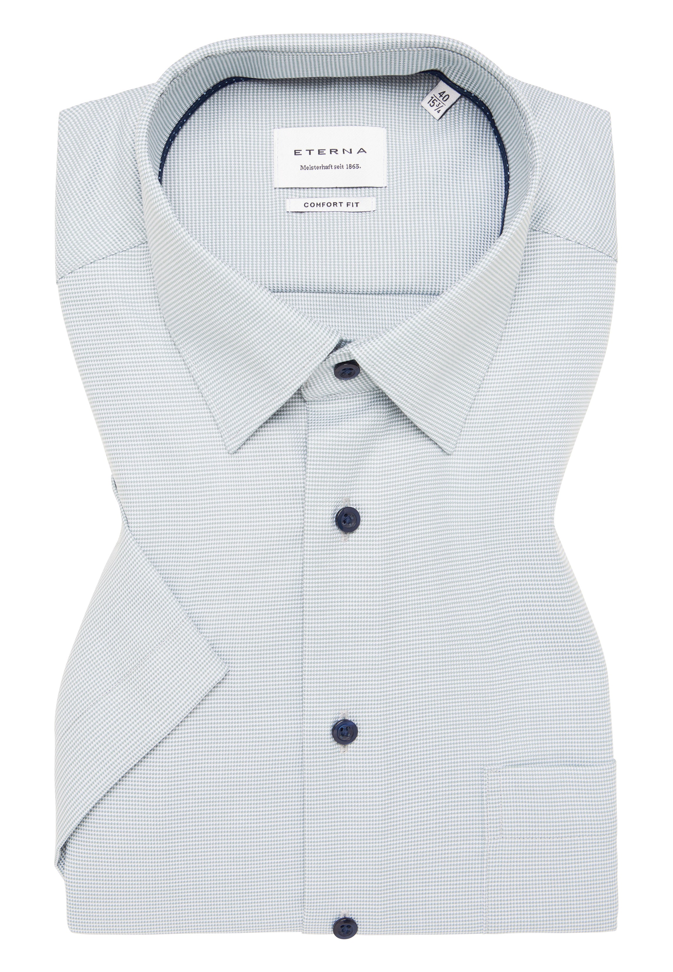 ETERNA COMFORT FIT Kurzarm Hemd - Seafoam Check - 1181-42-K181