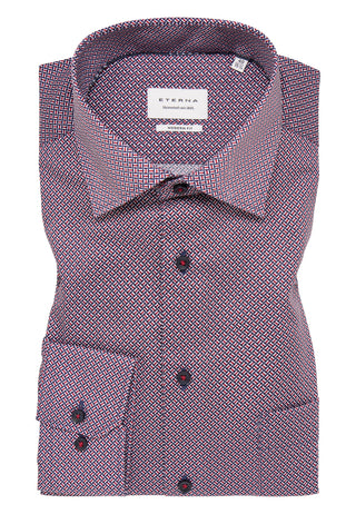 ETERNA COMFORT FIT Hemd - Wisteria Brick Red Blue - 4382-52-E19K