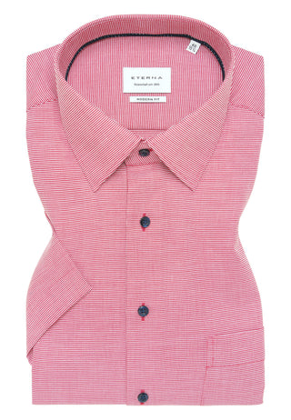 ETERNA MODERN FIT Kurzarm Hemd - Crimson Houndstooth - 1181-55-C181