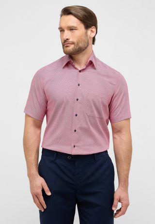 ETERNA COMFORT FIT Kurzarm Hemd - Crimson Houndstooth - 1181-55-K181