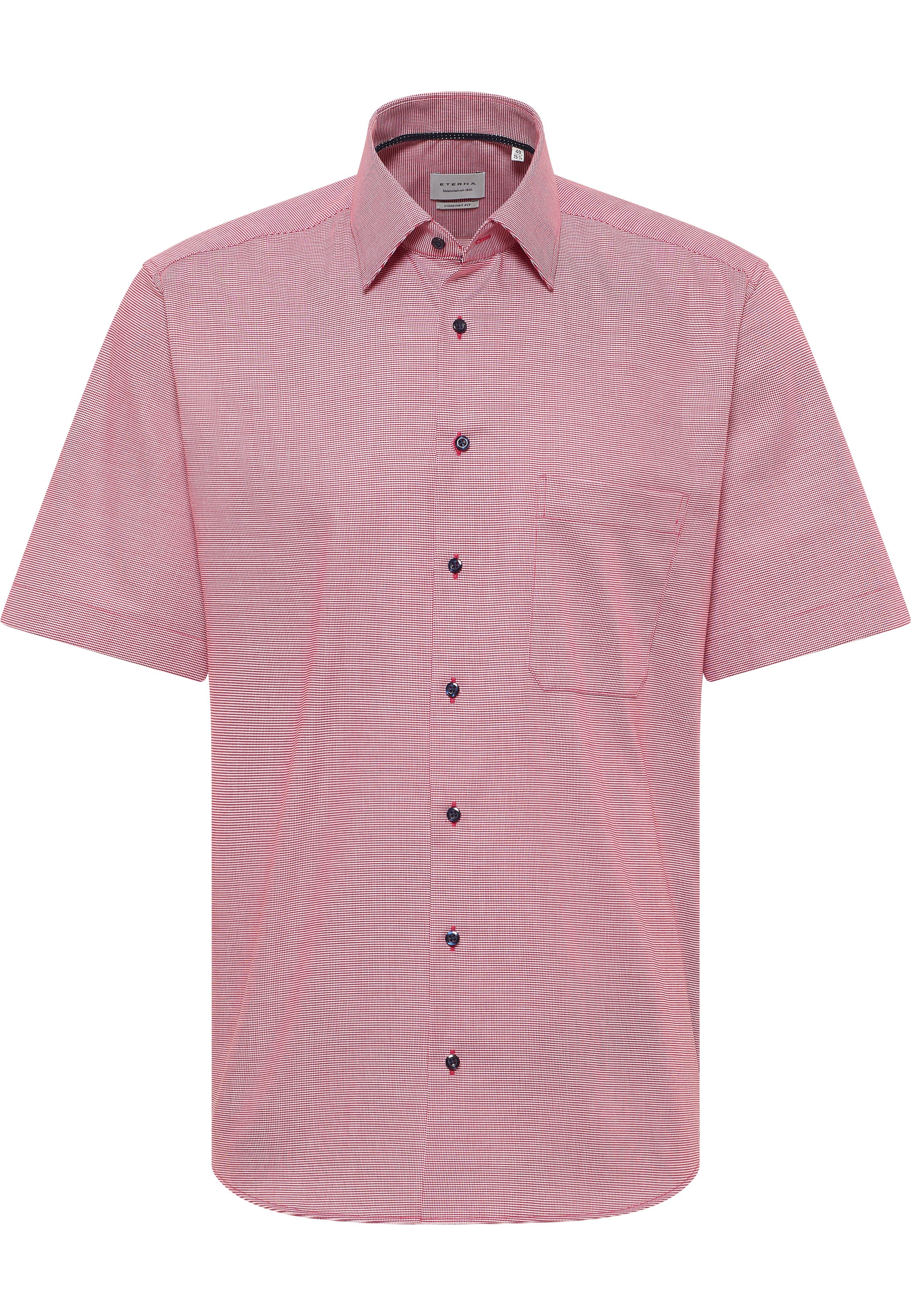 ETERNA COMFORT FIT Kurzarm Hemd - Crimson Houndstooth - 1181-55-K181
