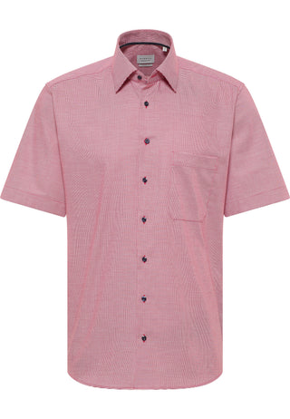 ETERNA COMFORT FIT Kurzarm Hemd - Crimson Houndstooth - 1181-55-K181