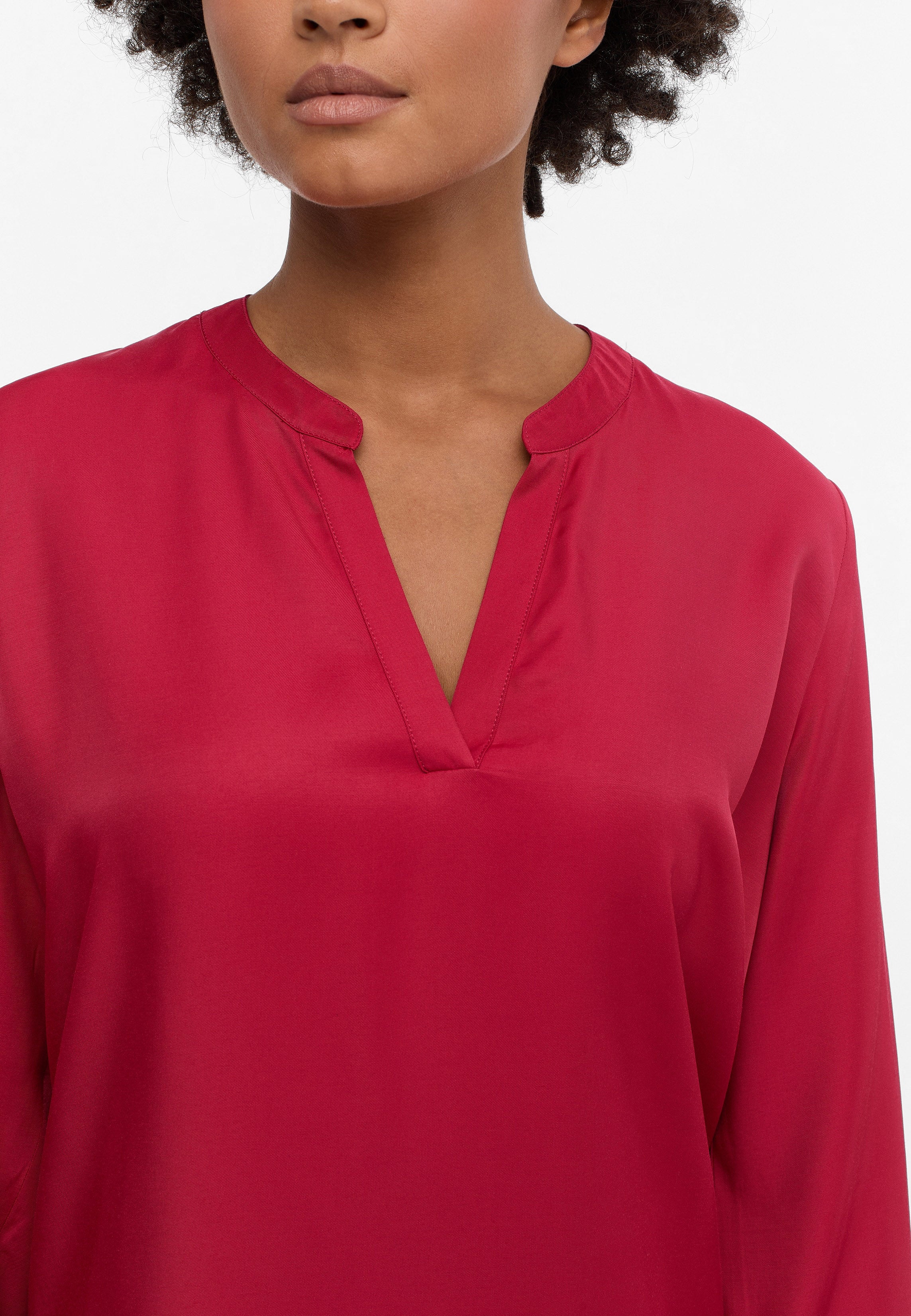 ETERNA LOOSE FIT Langarm Bluse - Crimson Satin Glow - 5270-96-D931 von Eterna