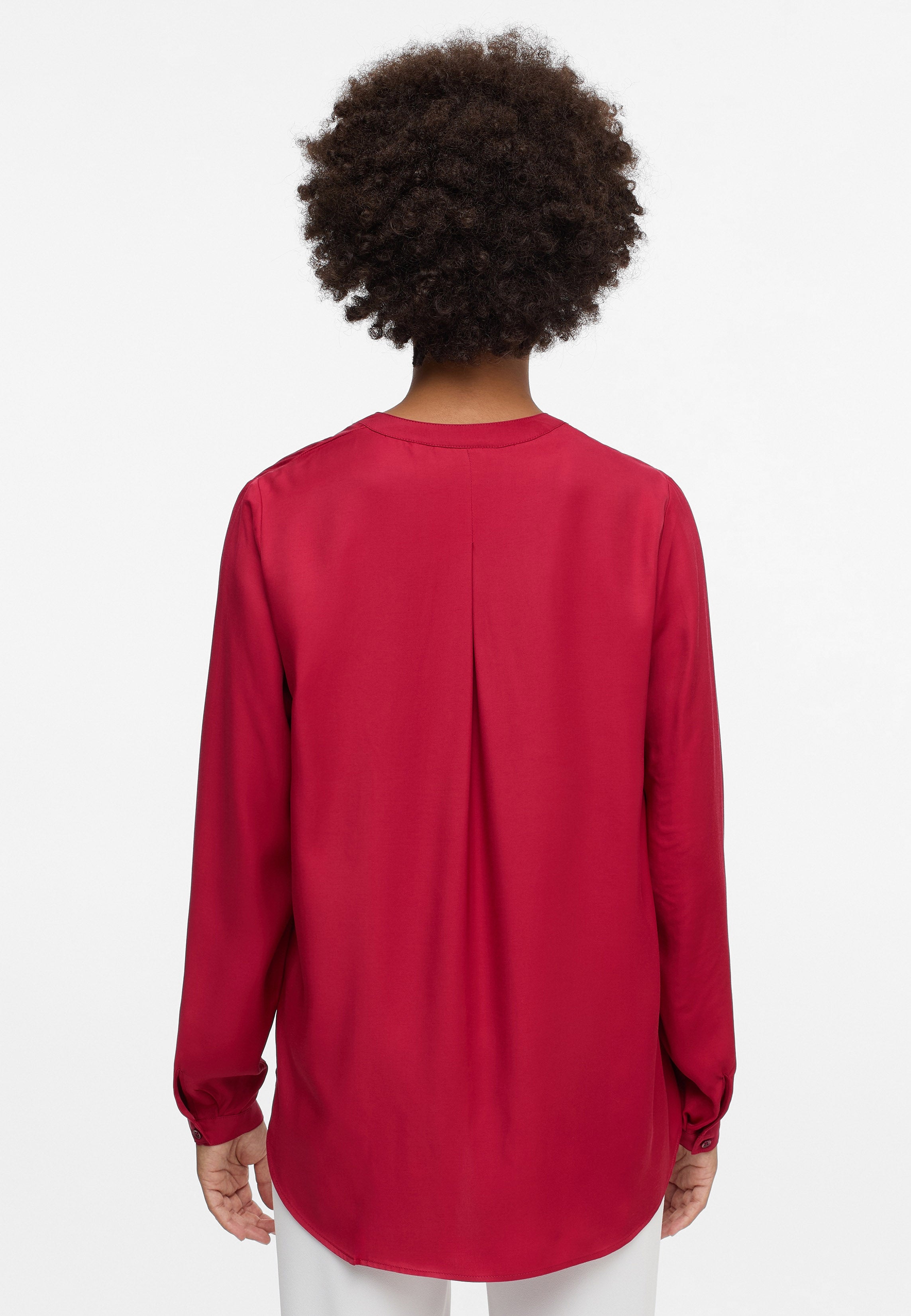 ETERNA LOOSE FIT Langarm Bluse - Crimson Satin Glow - 5270-96-D931 von Eterna