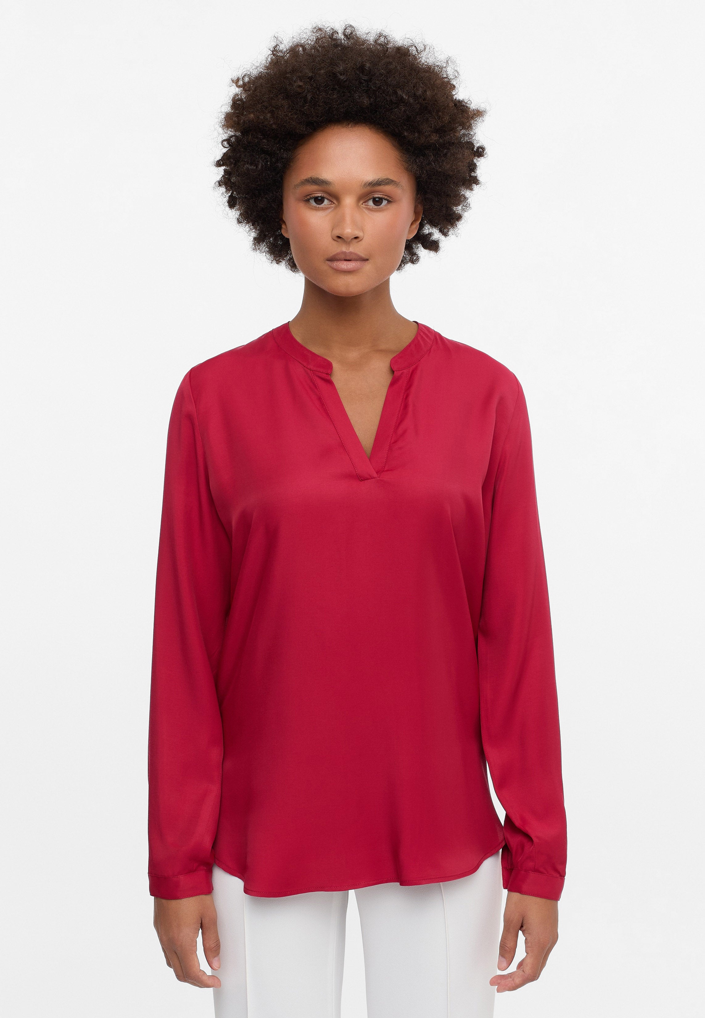 ETERNA LOOSE FIT Langarm Bluse - Crimson Satin Glow - 5270-96-D931