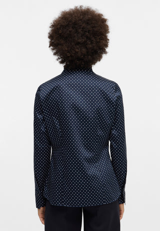 ETERNA REGULAR FIT Langarm Bluse - Frosted Navy Dots - 7483-18-D266