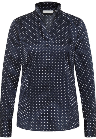 ETERNA REGULAR FIT Langarm Bluse - Frosted Navy Dots - 7483-18-D266