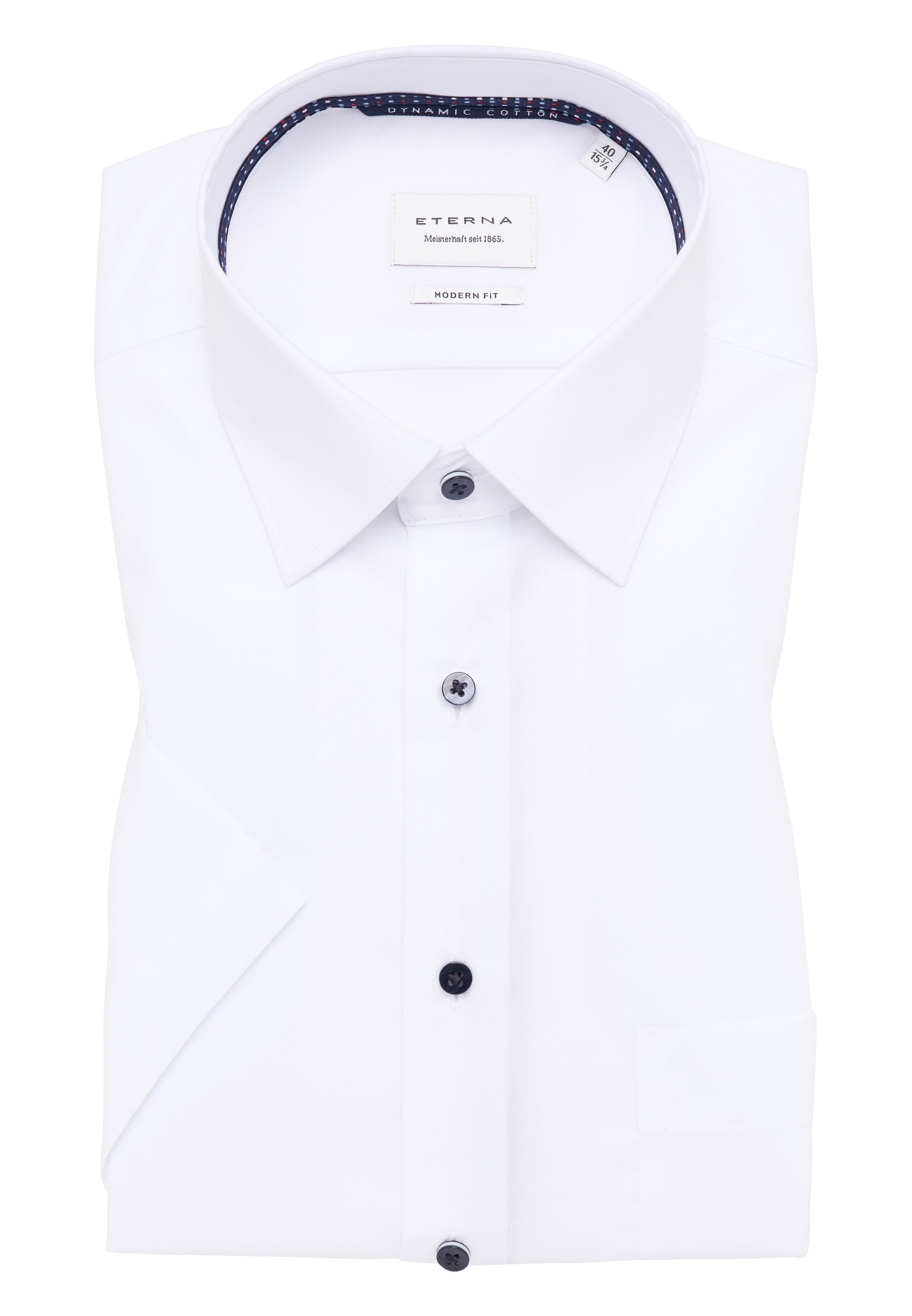 ETERNA MODERN FIT Kurzarm Hemd - Cloudy White Popeline - 1482-00-C181