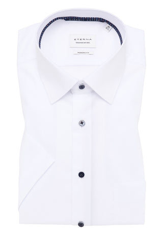 ETERNA MODERN FIT Kurzarm Hemd - Cloudy White Popeline - 1482-00-C181