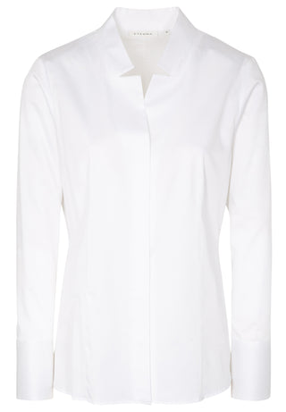 ETERNA Slim Fit Langarm Bluse - Ivory Silk White - 5585-00-D929