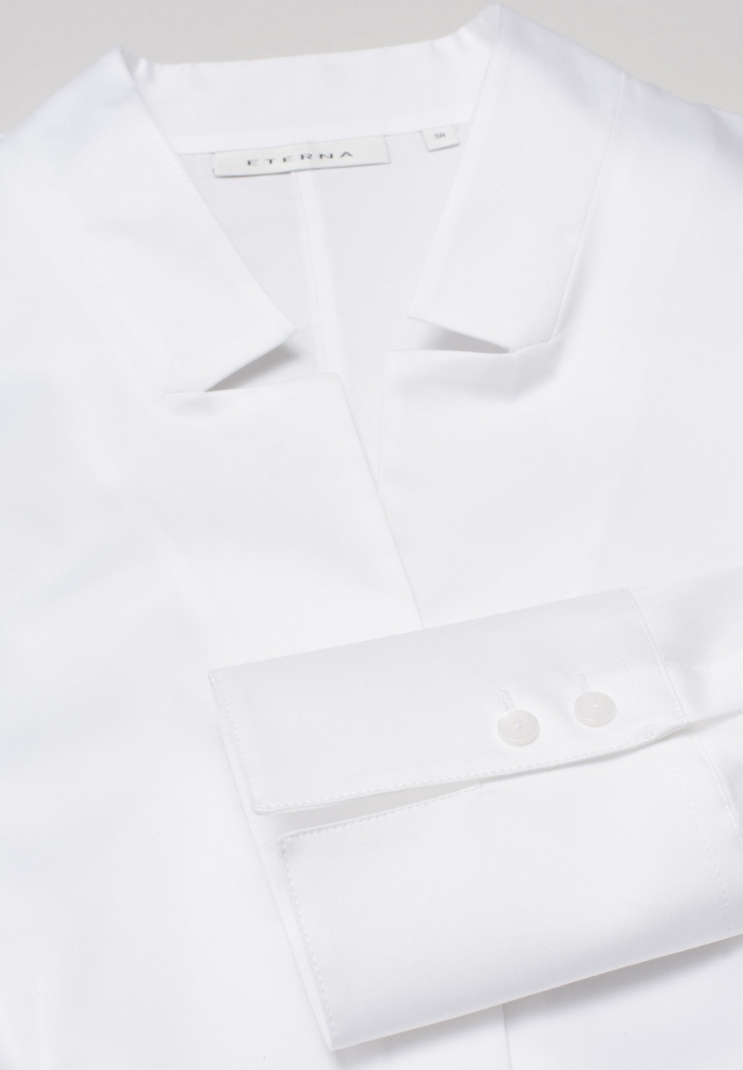 ETERNA Slim Fit Langarm Bluse - Ivory Silk White - 5585-00-D929 von Eterna