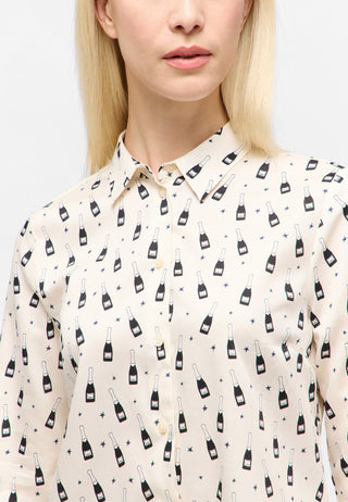 ETERNA REGULAR FIT Champagner Bottle Print Bluse - Champagne Stardust - 7873-04-D935