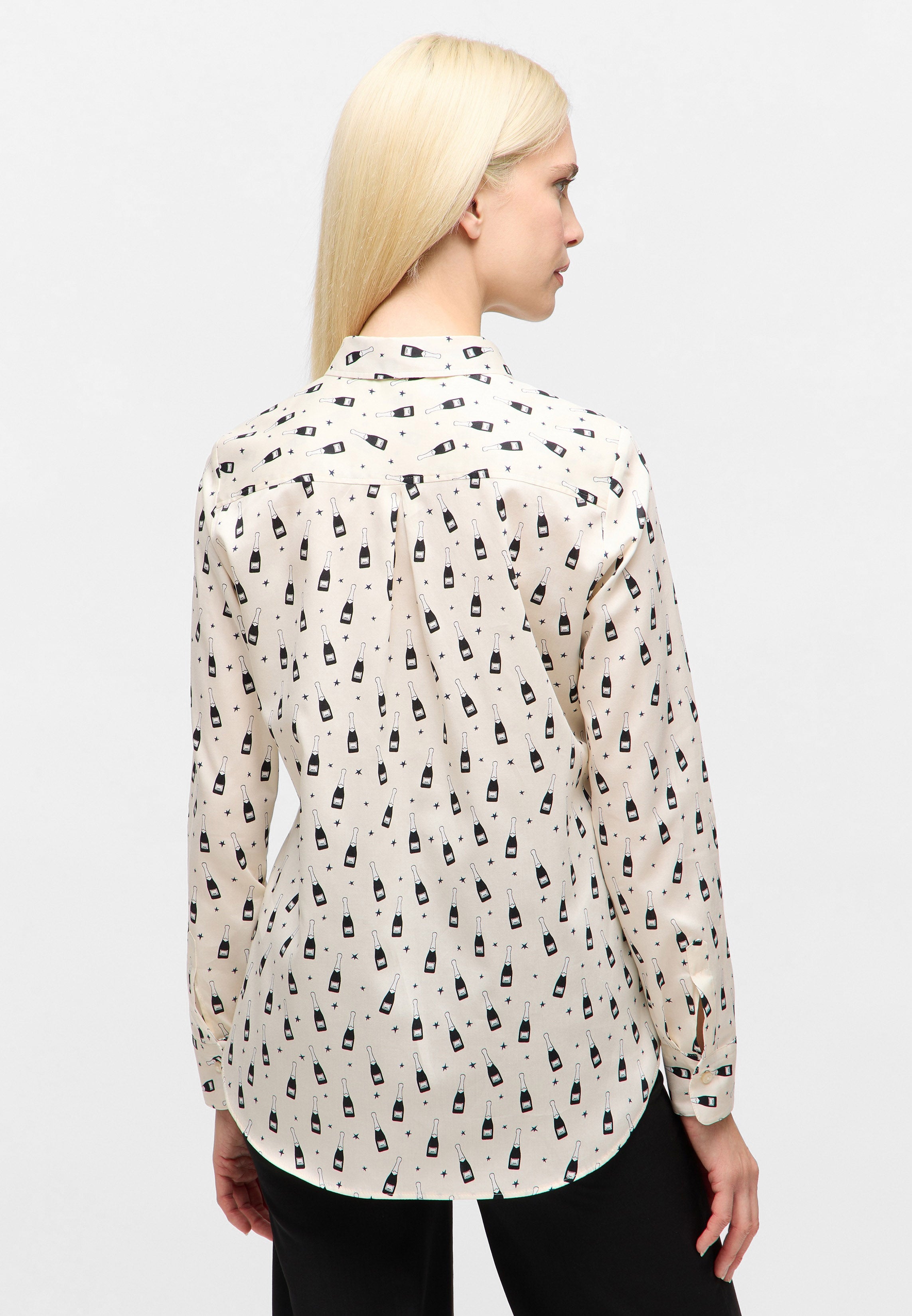ETERNA REGULAR FIT Champagner Bottle Print Bluse - Champagne Stardust - 7873-04-D935 von Eterna