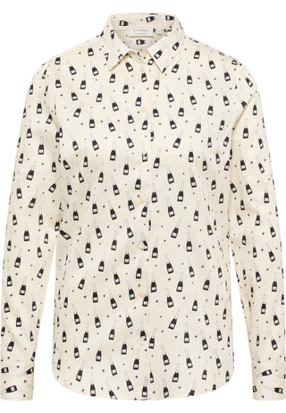 ETERNA REGULAR FIT Champagner Bottle Print Bluse - Champagne Stardust - 7873-04-D935