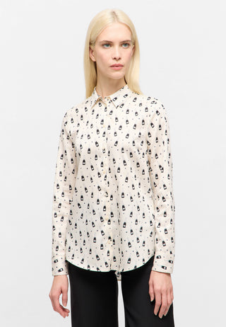 ETERNA REGULAR FIT Champagner Bottle Print Bluse - Champagne Stardust - 7873-04-D935