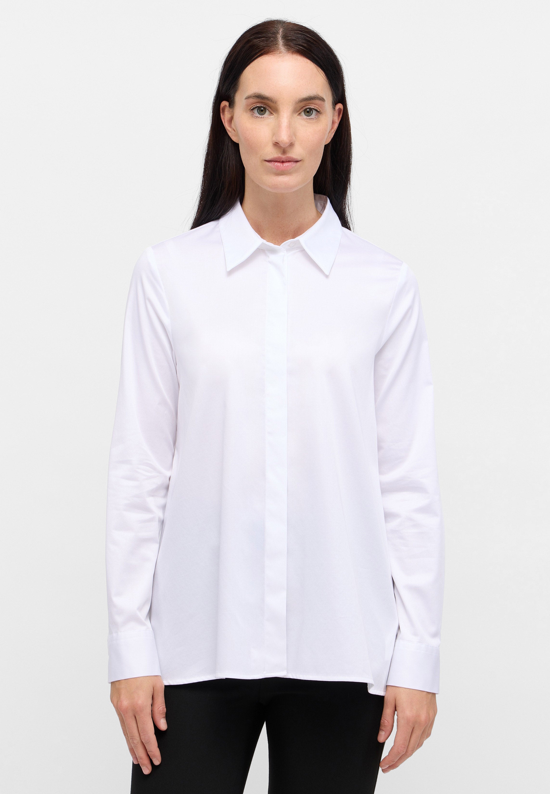ETERNA LOOSE FIT Langarm Bluse - Cloud Silk White - 5585-00-D427
