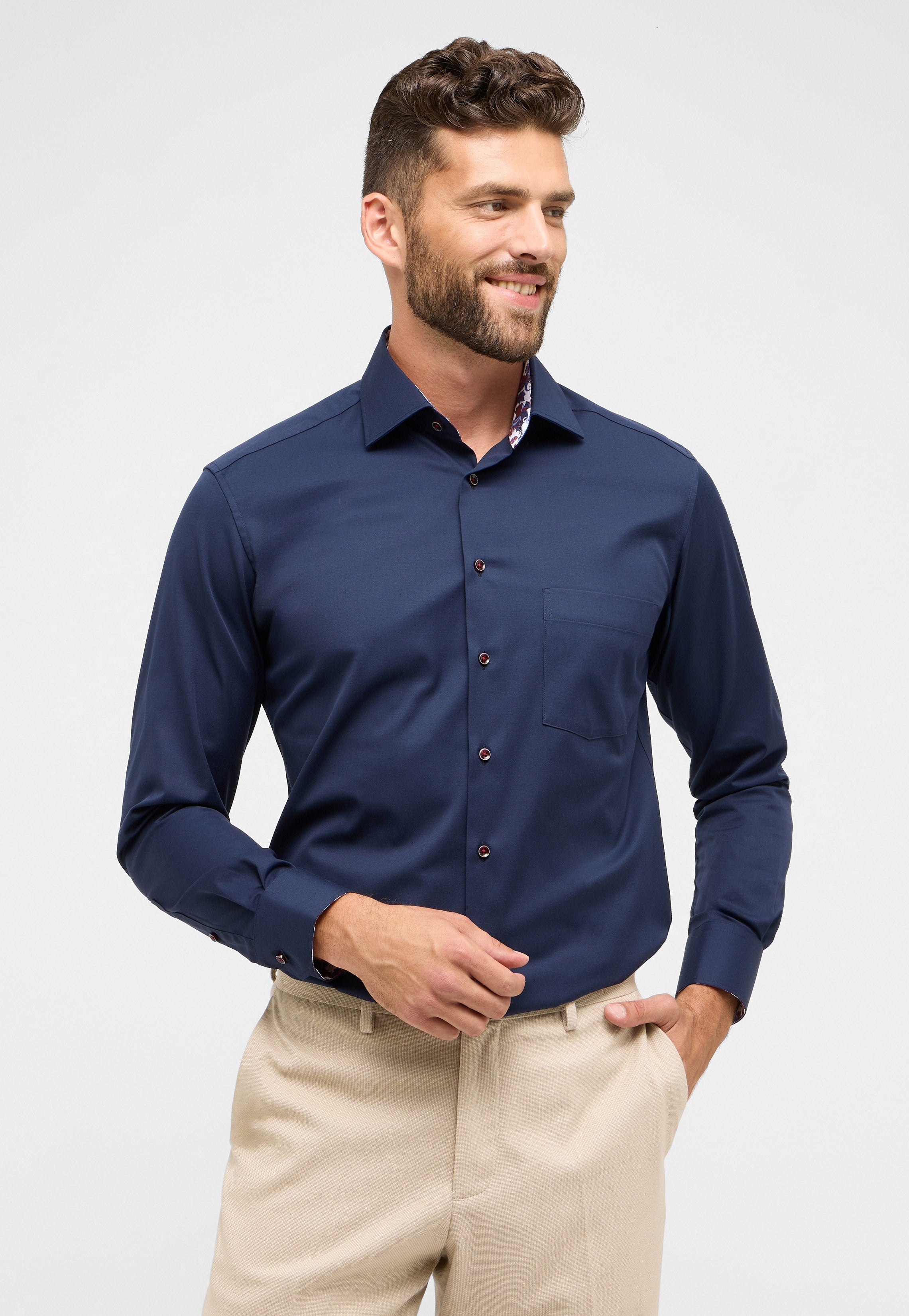 ETERNA MODERN FIT Langarm Hemd navy twill 8824-19-X15K - COVER SHIRT