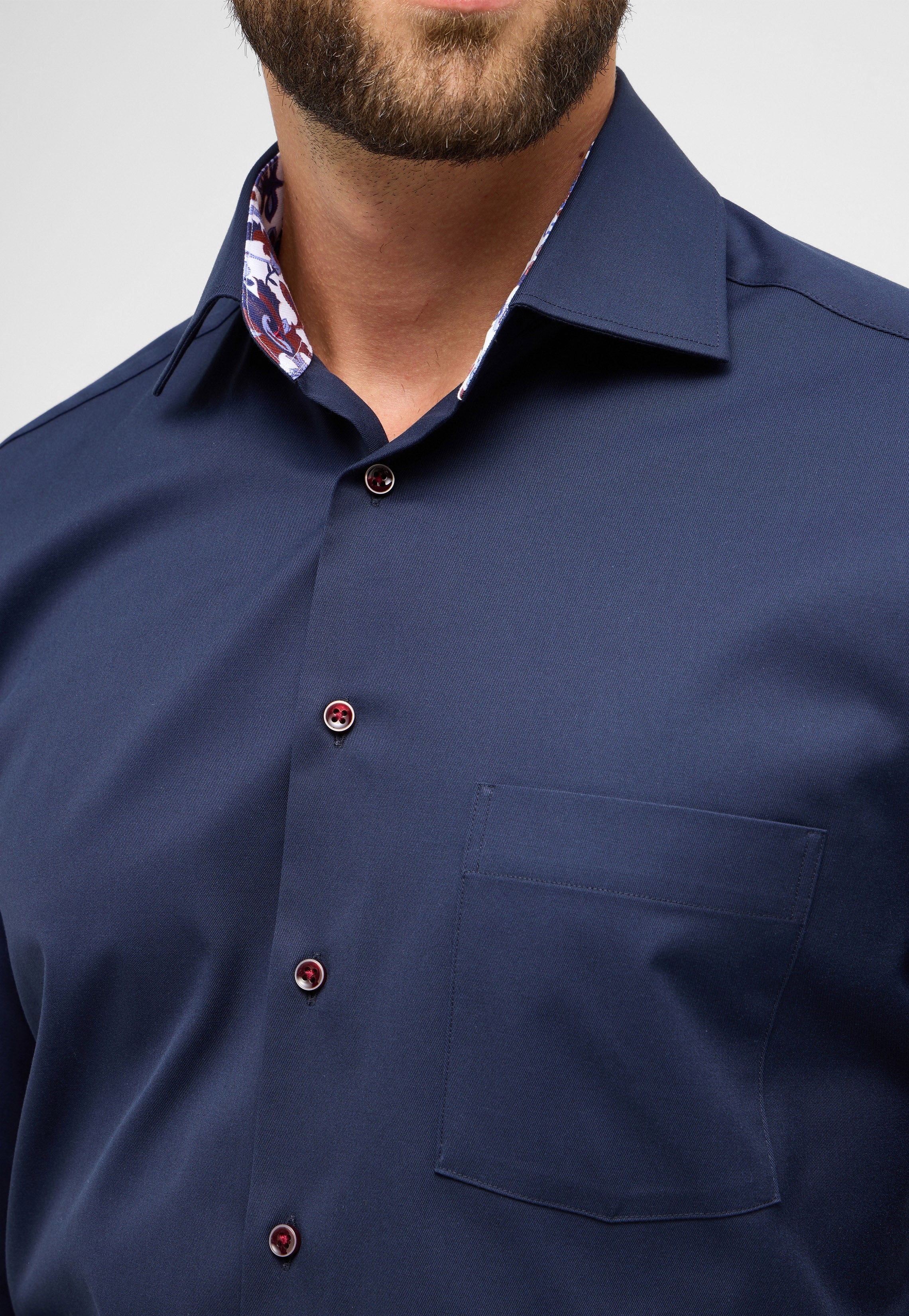 ETERNA MODERN FIT Langarm Hemd navy twill 8824-19-X15K - COVER SHIRT von Eterna