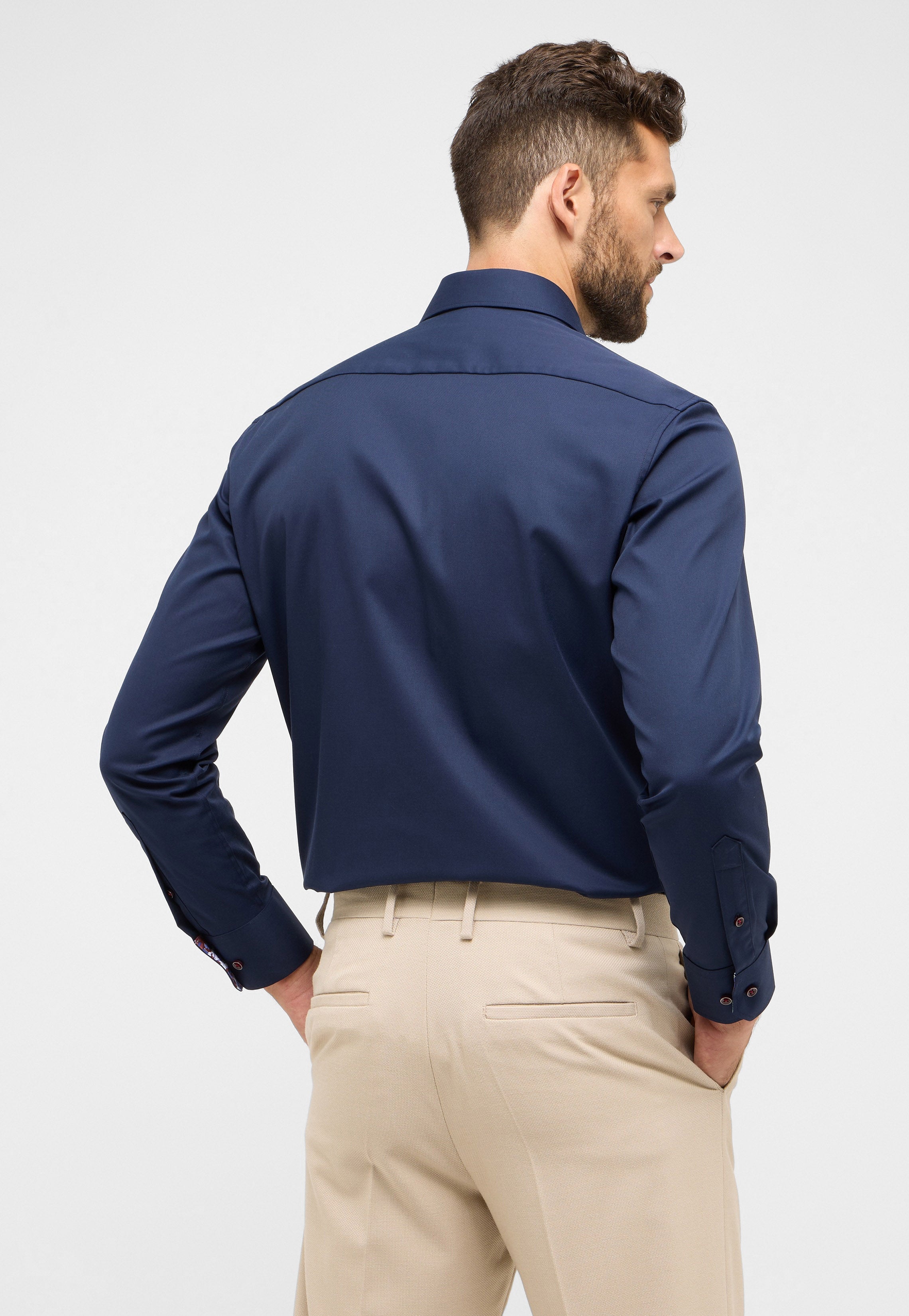 ETERNA MODERN FIT Langarm Hemd navy twill 8824-19-X15K - COVER SHIRT von Eterna