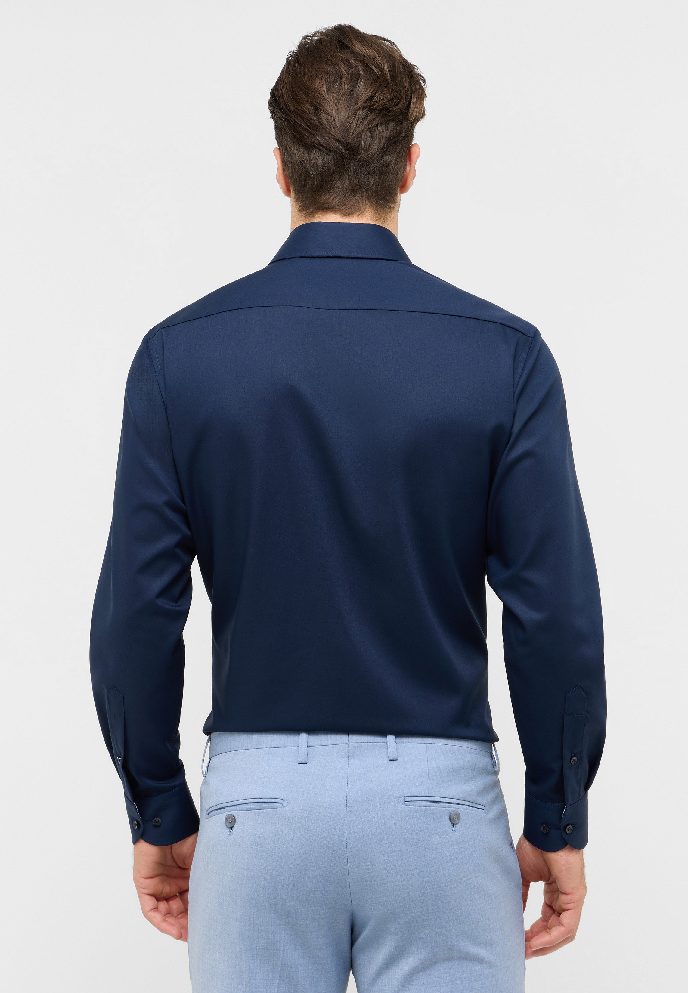 ETERNA MODERN FIT Langarm Hemd marine popeline 1382-19-X151 - Dynamic Cotton von Eterna