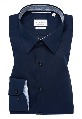 ETERNA MODERN FIT Langarm Hemd marine popeline 1382-19-X151 - Dynamic Cotton
