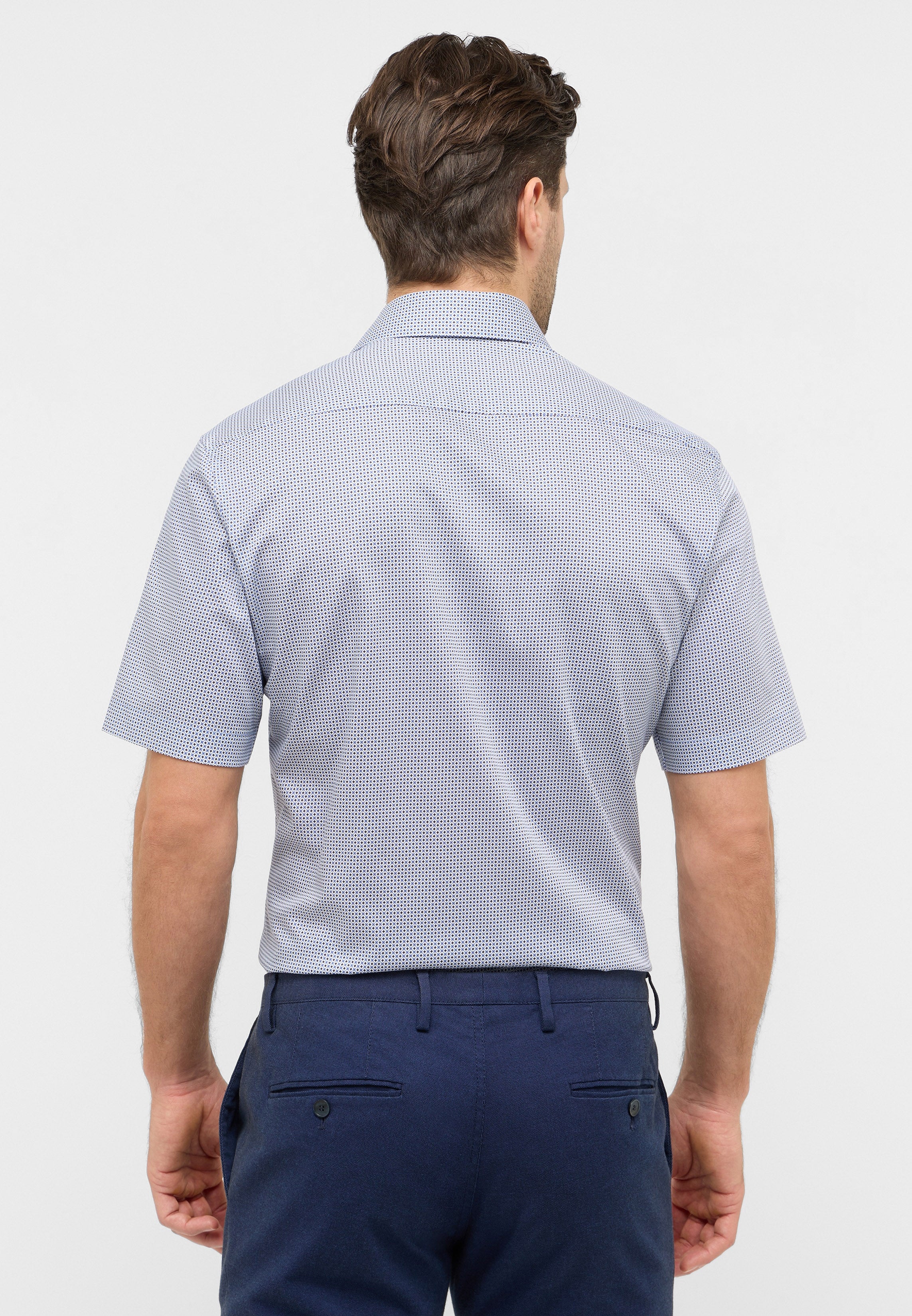ETERNA MODERN FIT Kurzarm Hemd mittelblau twill 1289-12-C19K - Dynamic Cotton von Eterna