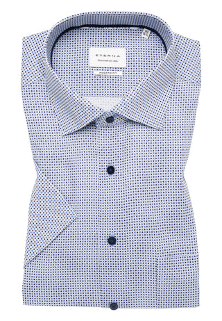 ETERNA MODERN FIT Kurzarm Hemd mittelblau twill 1289-12-C19K - Dynamic Cotton