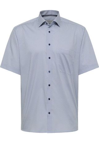 ETERNA COMFORT FIT Kurzarm Hemd mittelblau twill 1289-12-K19K - Dynamic Cotton