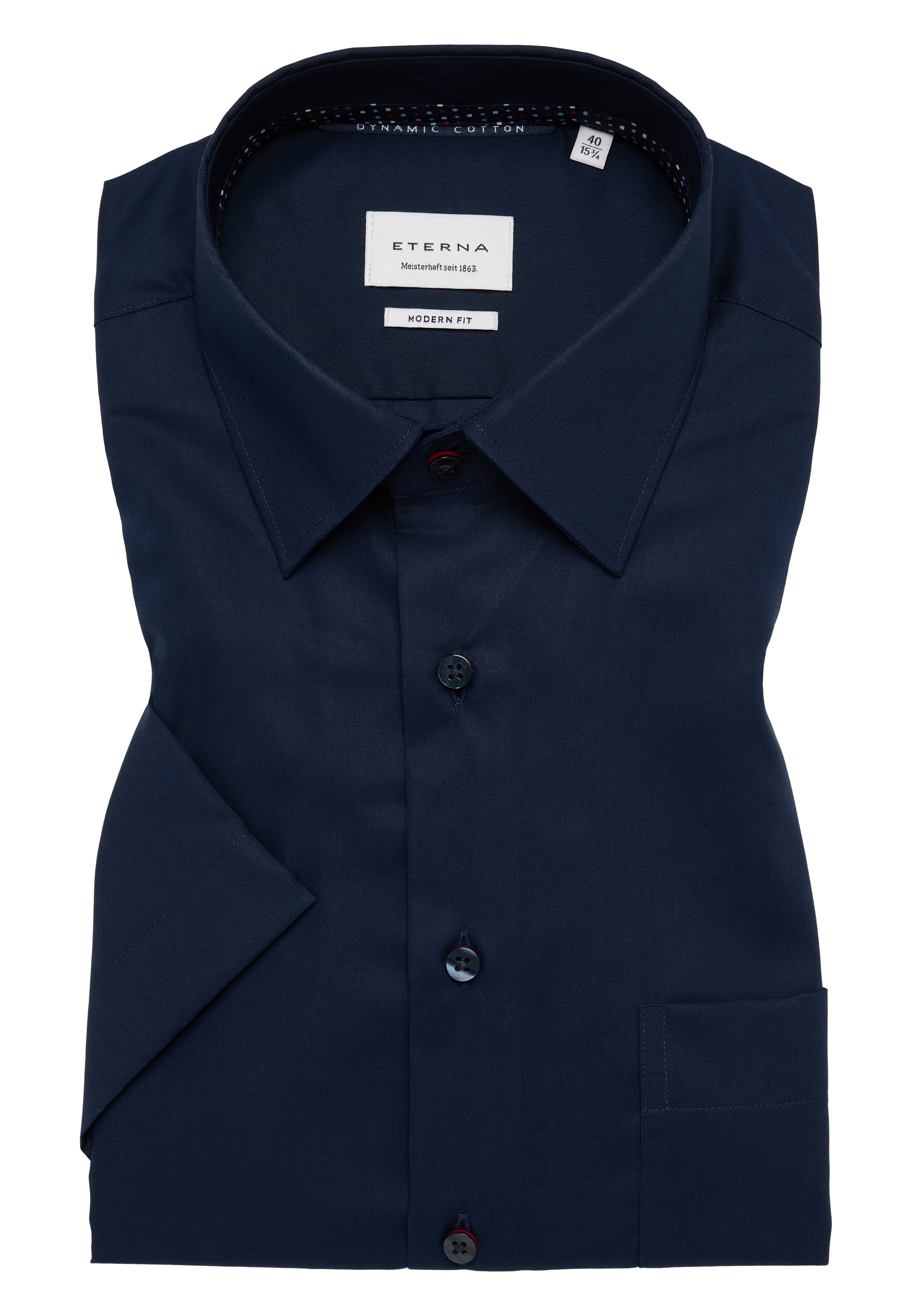 ETERNA MODERN FIT Kurzarm Hemd - Midnight Harbor Popeline - 1482-19-C181