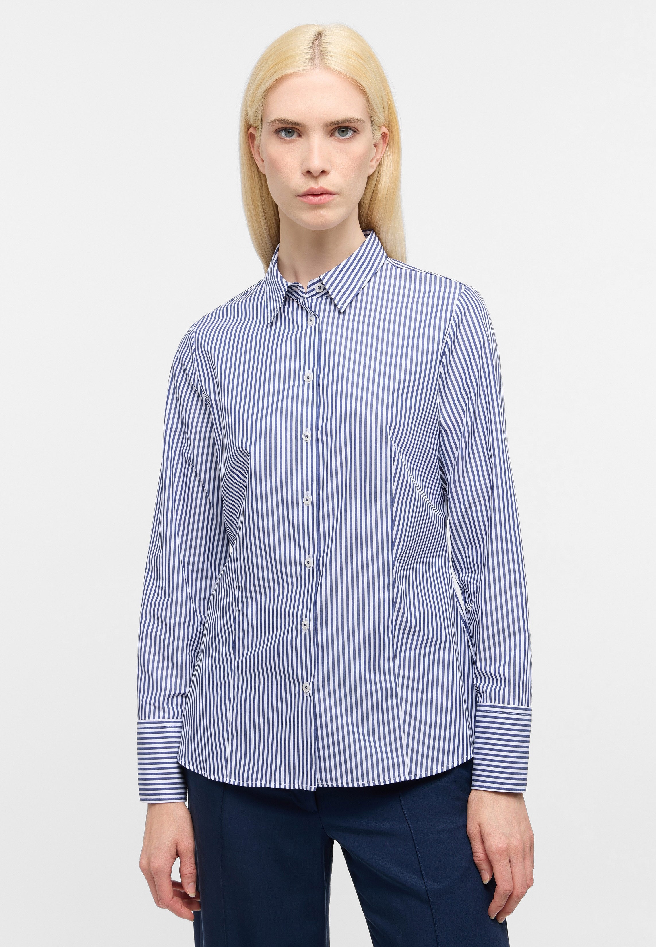 ETERNA Ruby Langarm Bluse - Midnight Seabreeze - 6284-17-D708