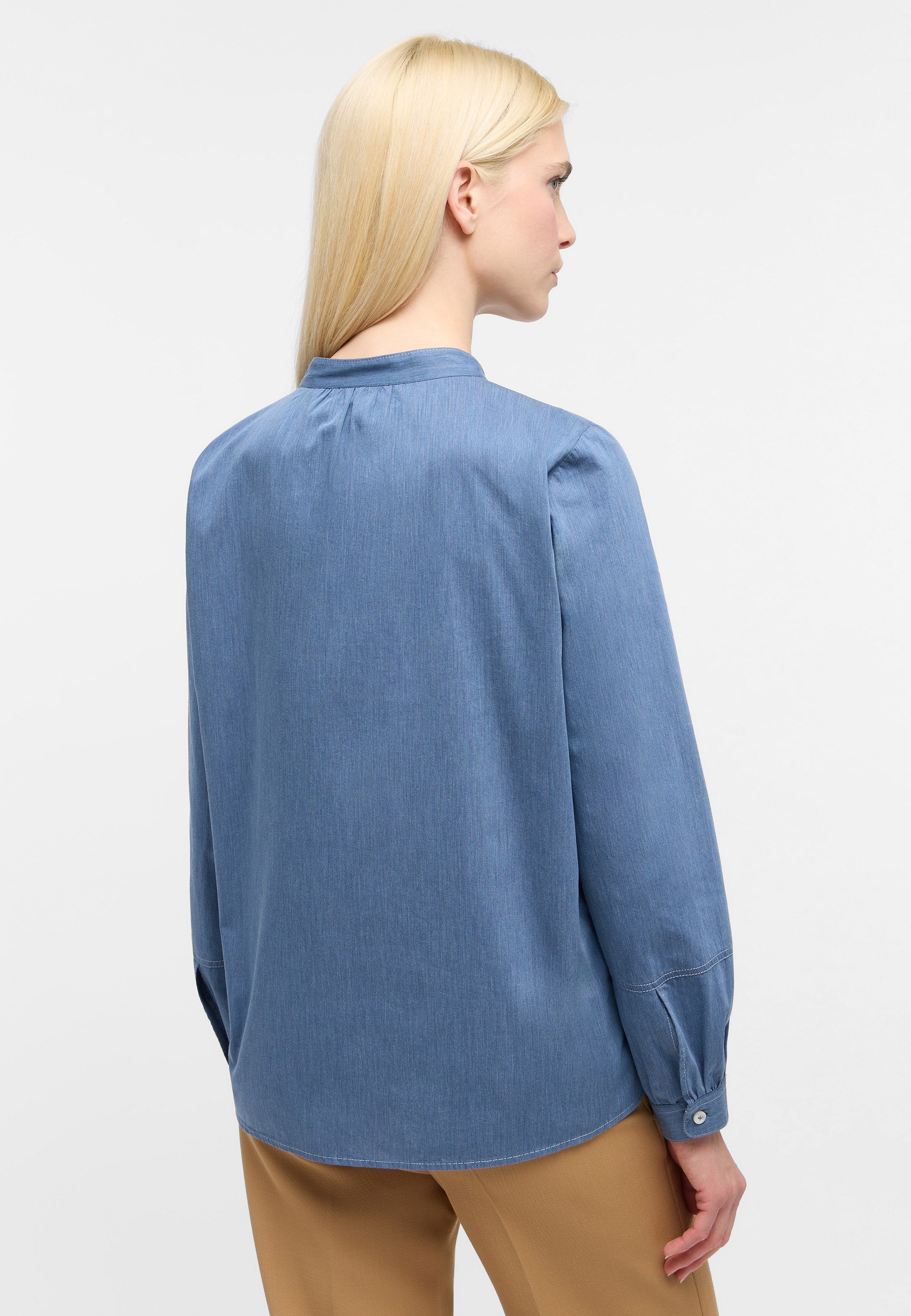 ETERNA LOOSE FIT Langarm Bluse - Indigo Shore Blue - 5515-18-D387 von Eterna