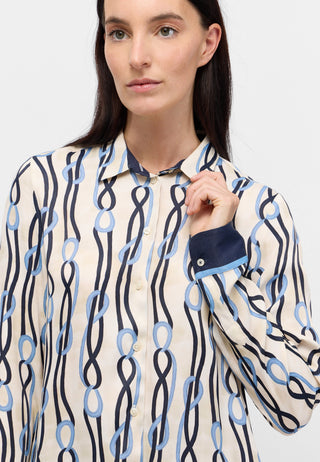 ETERNA REGULAR FIT Langarm Bluse - Sky Ocean Loop - 7878-14-D935