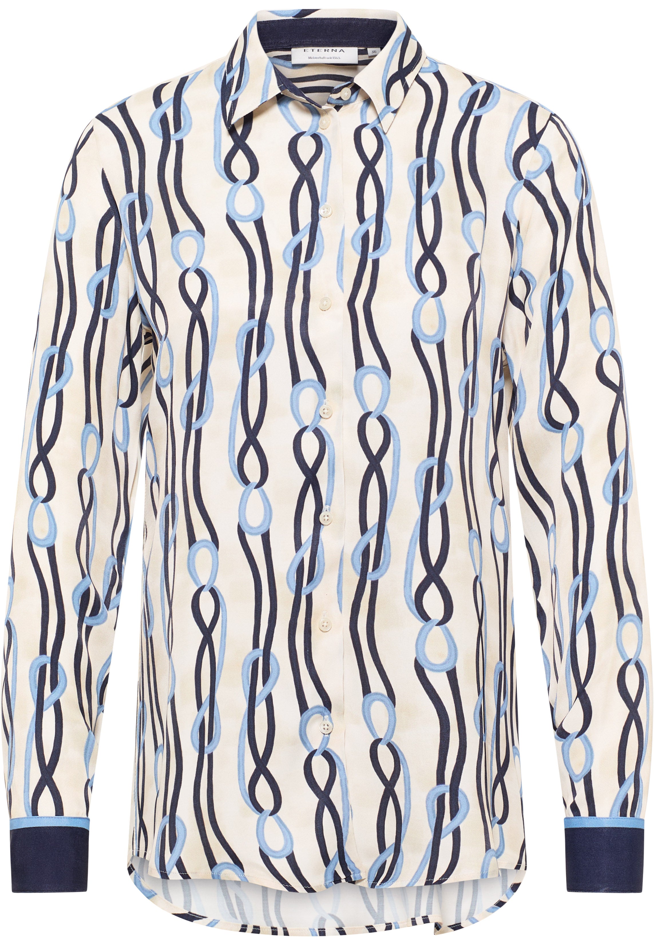 ETERNA REGULAR FIT Langarm Bluse - Sky Ocean Loop - 7878-14-D935