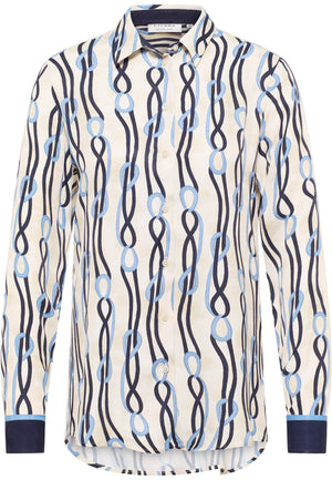 ETERNA REGULAR FIT Langarm Bluse - Sky Ocean Loop - 7878-14-D935