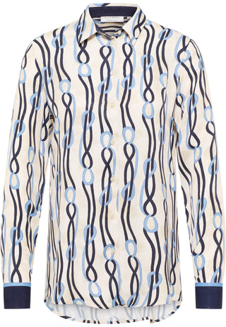 ETERNA REGULAR FIT Langarm Bluse - Sky Ocean Loop - 7878-14-D935
