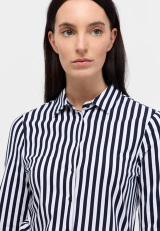 ETERNA FITTED Langarm Bluse - Nautical Stripe White - 6308-19-DF56