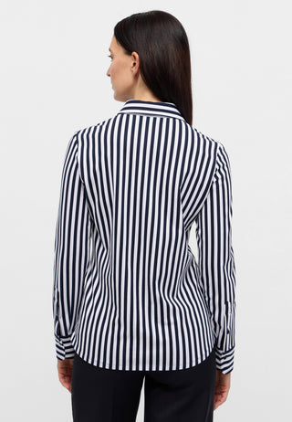 ETERNA FITTED Langarm Bluse - Nautical Stripe White - 6308-19-DF56